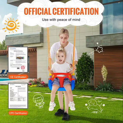 3-In-1 Toddler Swing Set Seat, 200 Lbs. Weight Capacity Baby Swing Seat, with Ropes and Snap Hooks Detachable Swing Seat
