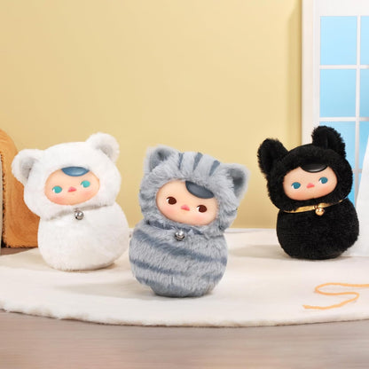 PUCKY Roly-Poly Kitty Series-Vinyl Plush Blind Box, 6Pcs PUCKY Blind Box Figures, Random Design Action Figures Collectible Toys Home Decorations, Holiday Birthday Gifts,Whole Set