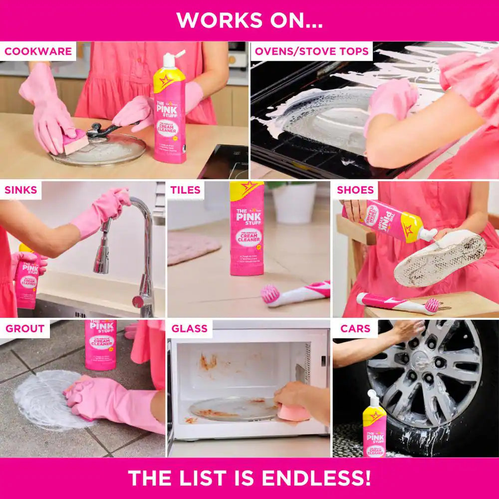 500 G Cleaning Paste, 750 Ml Multi-Purpose Liquid Cleaner, 750Ml Bathroom Foam Cleaner, and 750Ml Cream Cleaner Bundle