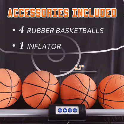 Indoor Basketball Arcade Game Double Electronic Hoops Shot 2 Player W/4 Balls