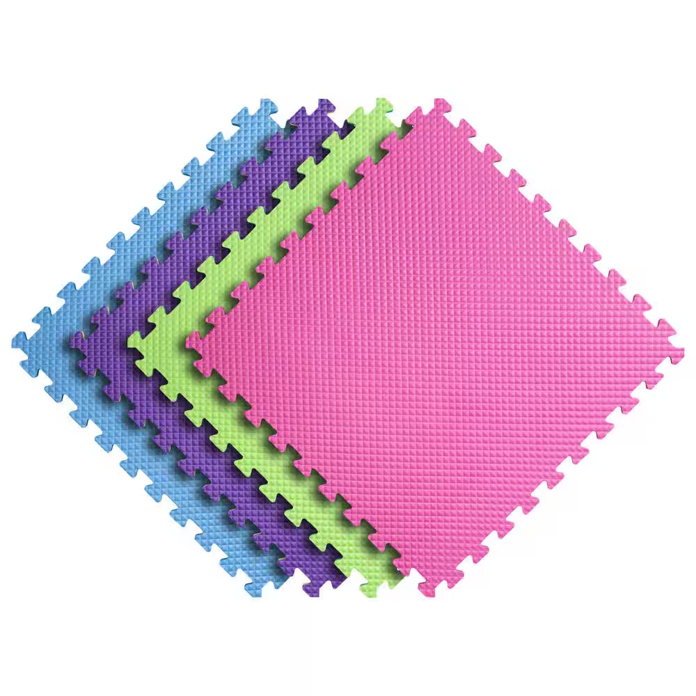 Primary Pastel 24 In. W X 24 In. L X 0.5 In. Thick Foam Exercise\Gym Flooring Tiles (4 Tiles\Case) (16 S. Ft.)