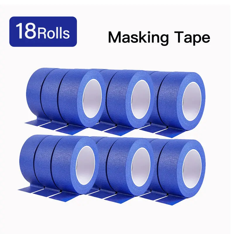 Painters Tape (Blue) — 6 Rolls, 2" × 30 yd Each (180 yd Total) — Multi-Surface Masking & Painter’s Tape for Walls, Glass, Wood Trim