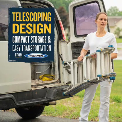22 Ft. Reach Aluminum 5-In-1 Multi-Position Pro Ladder with Built-In Leveling 375 Lbs. Load Capacity Type IAA Duty