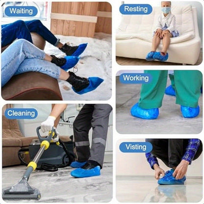 1000pcs (500 Pairs) Disposable Waterproof Non-Slip Shoe Covers – Protective Boot Covers for Indoor, Real Estate, Travel & Construction Use