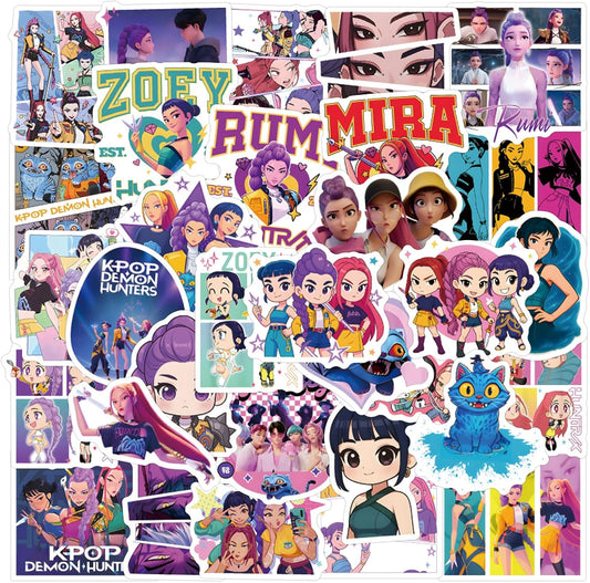 55Pcs Demon Movie Hunters Derpy Sussy Stickers Huntrix Saja Boys Sticker Waterproof Vinyl Decals for Water Bottle Laptop Toy Halloween Christmas Gifts (55 PC B)