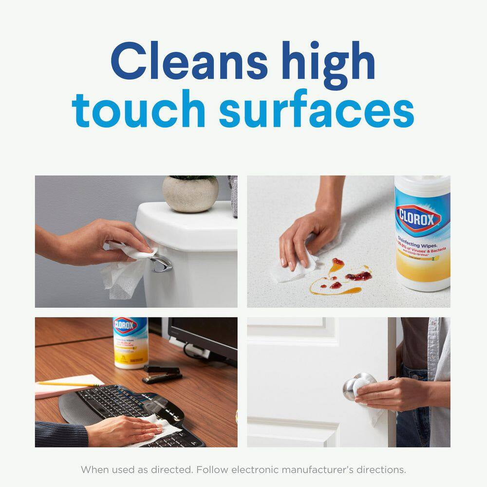 75-Count Crisp Lemon and Fresh Scent Bleach Free Disinfecting Cleaning Wipes (6-Pack)