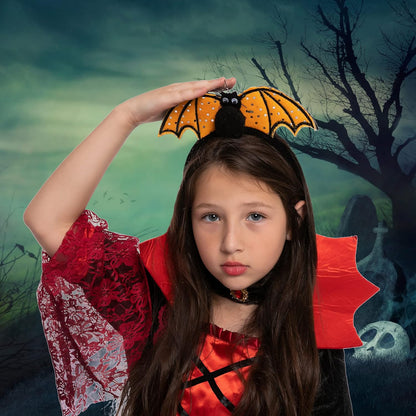 6 Pcs Halloween Headbands Pumpkin, Bat, Witch, Ghost, Witch Legs, Spider Web for Halloween Party, Costume, Trick or Treating, Cosplay Decoration (One Size Fit All)