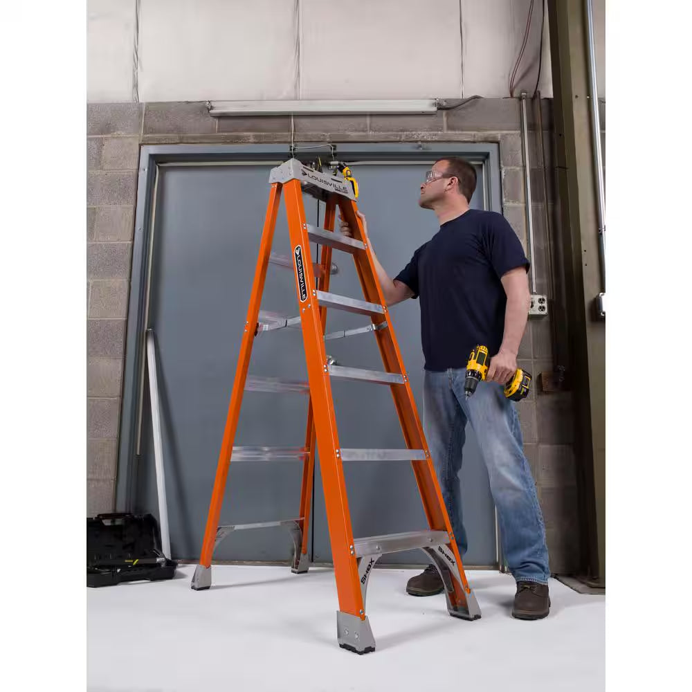 6 Ft. Fiberglass Step Ladder (10 Ft. Reach) with 300 Lbs. Load Capacity, Type IA Duty Rating