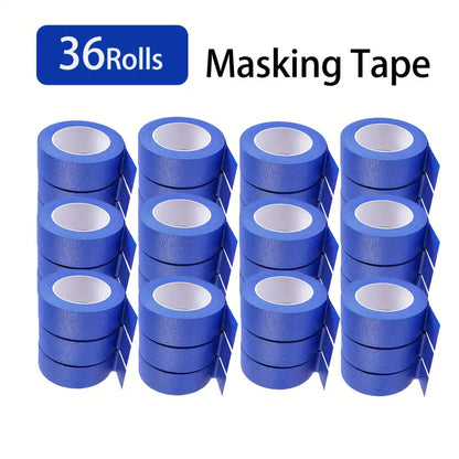 Painters Tape (Blue) — 6 Rolls, 2" × 30 yd Each (180 yd Total) — Multi-Surface Masking & Painter’s Tape for Walls, Glass, Wood Trim