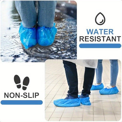 1000pcs (500 Pairs) Disposable Waterproof Non-Slip Shoe Covers – Protective Boot Covers for Indoor, Real Estate, Travel & Construction Use