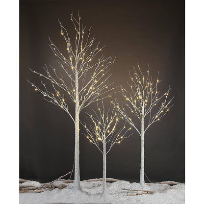 8 Ft. Warm White Pre-Lit 132 LED Birch Tree Artificial Christmas Tree for Home, Festival, Party, Indoor and Outdoor Use