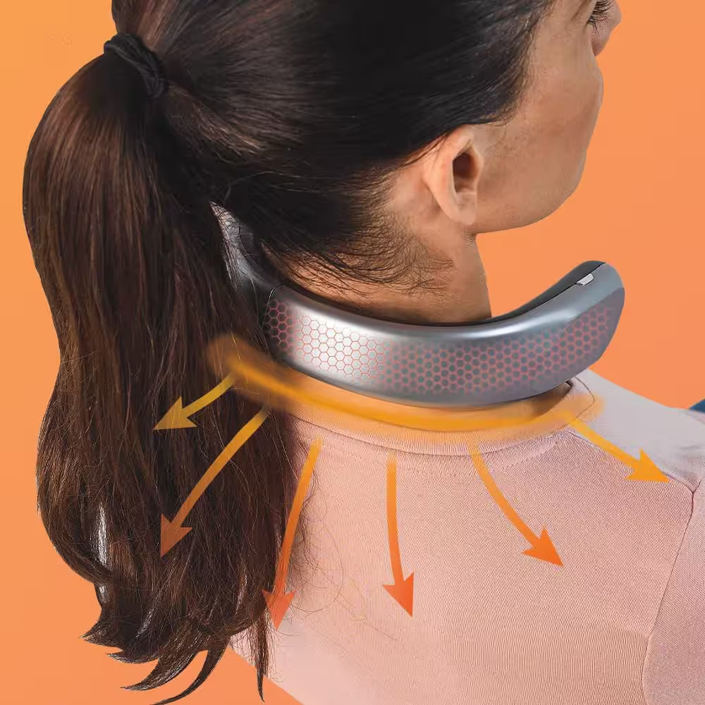 450-Watt Silver and Black Electric USB Rechargeable Personal Wearable Neckband Heater