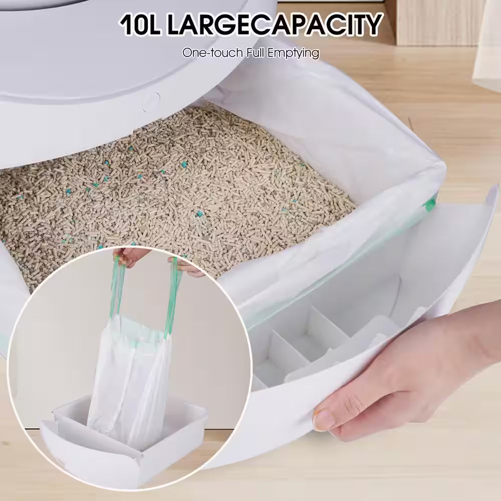 Self-Cleaning Cat Litter Box Multiple Cats Scooping Automatically Litter Odor Removal App Control Support 5G 2.4G Wi-Fi