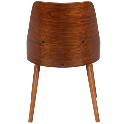 Anabelle Mid-Century Walnut and Grey Modern Dining Chair