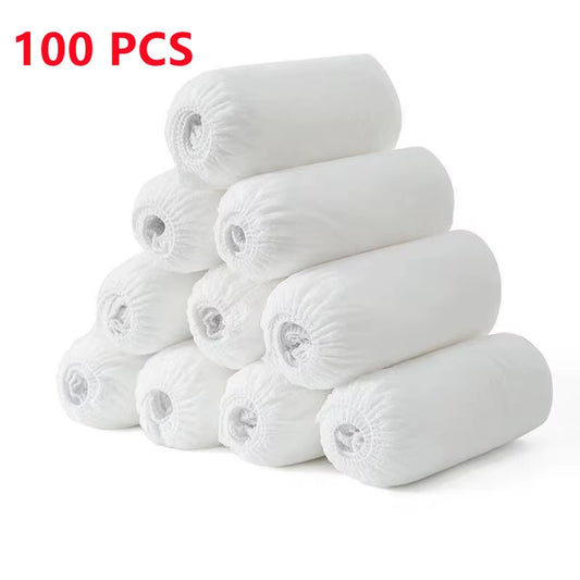 Disposable Boot Shoe Covers 100 Count Foot Booties Shoe Coverings Non Slip Shoe & Boot Covers for Indoor Outdoor Home Workplace