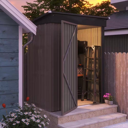 5 Ft. W X 3 Ft. D Outdoor Storage Metal Shed Lockable Metal Garden Shed for Backyard Outdoor (14.5 Sq. Ft.)