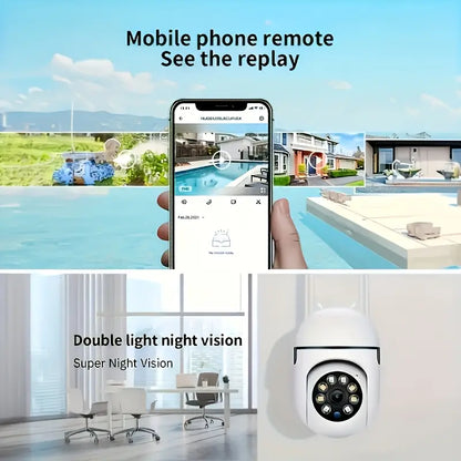 4-Pack Wi-Fi Security Camera System — 1080P Wireless Outdoor/Indoor PTZ Cameras with 360° Panoramic View, Smart PIR Motion, Color Night Vision & Two-Way Audio