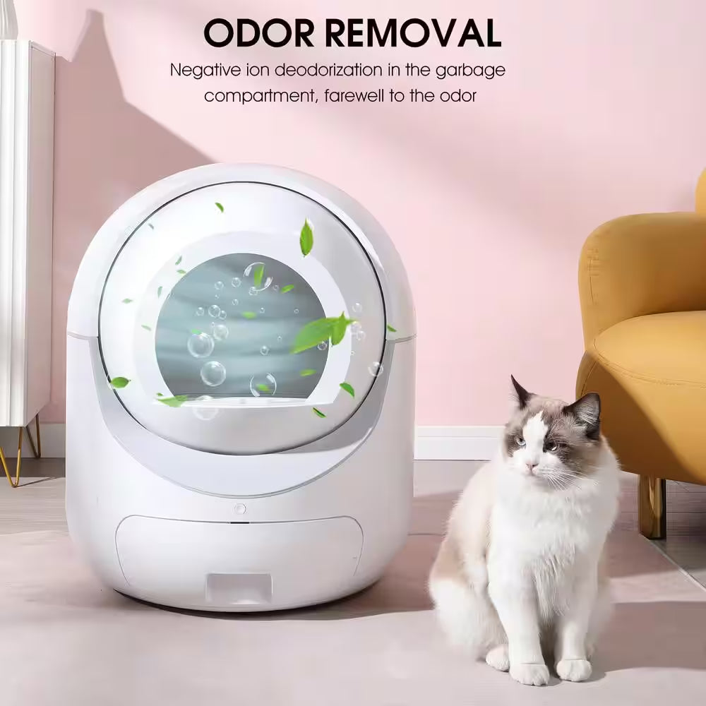 Self-Cleaning Cat Litter Box Multiple Cats Scooping Automatically Litter Odor Removal App Control Support 5G 2.4G Wi-Fi