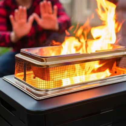 18 In. Retreat Fire Pit Accessory Metal Screen, and 32.9 In. Poker and Heat Deflector (2-Piece)