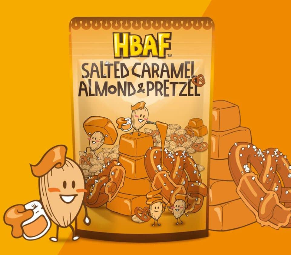 [Official Gilim ] Korean Salted Caramel & Pretzel Almonds Nut Protein Snack | After-School, Lunch, Office, Work, Trip Camping Snack | Pre-Workout Snack | Healthy Snacks| Korean Souvenir (Caramel Pretzel 1X190Gram)