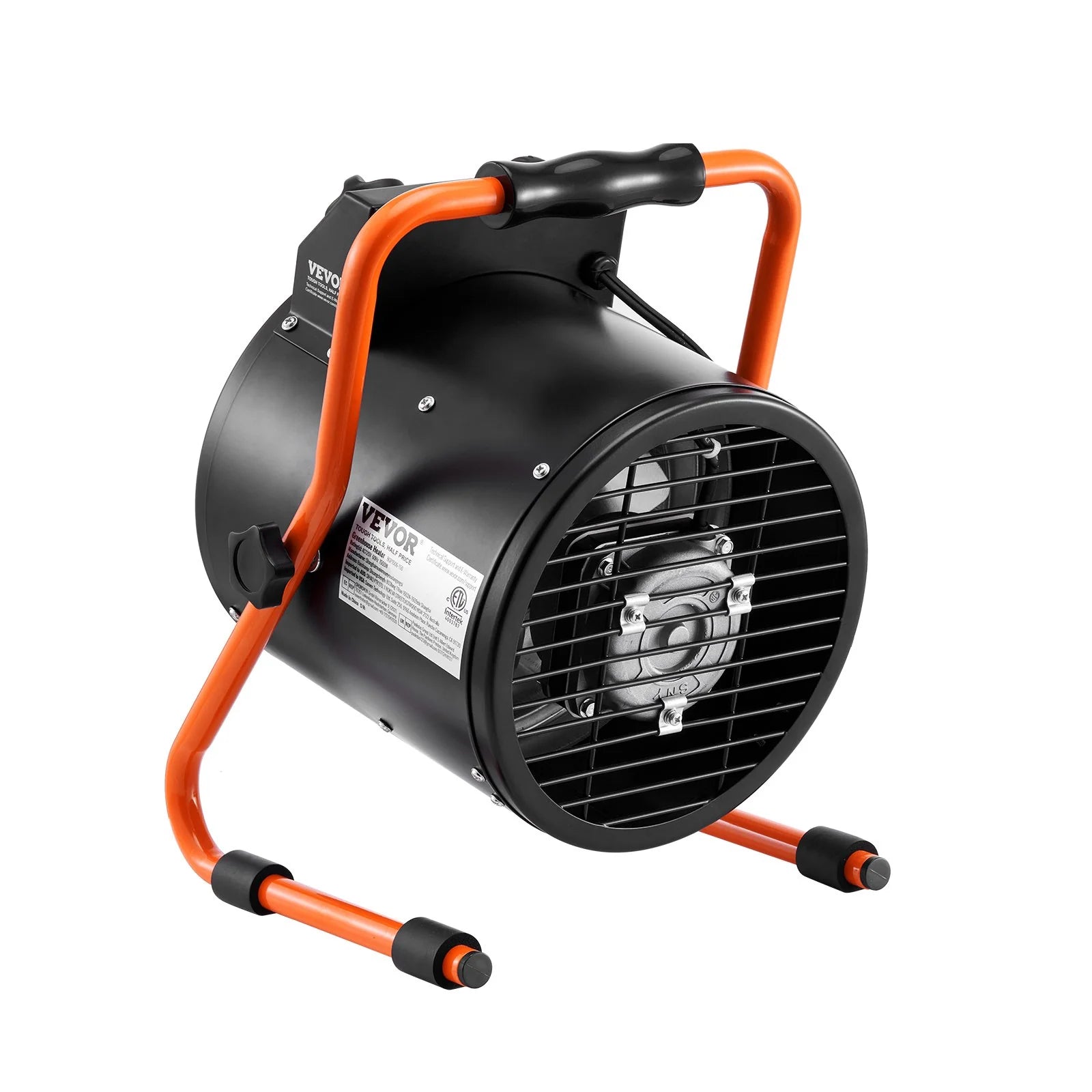 VEVOR Greenhouse Heater with Thermostat, 1500W Fast Heating with Overheat Protection, 2-Speed Setting Small Grow Tent Heater, Electric Portable Heater Fan for Green House, Flower Room, Workplace