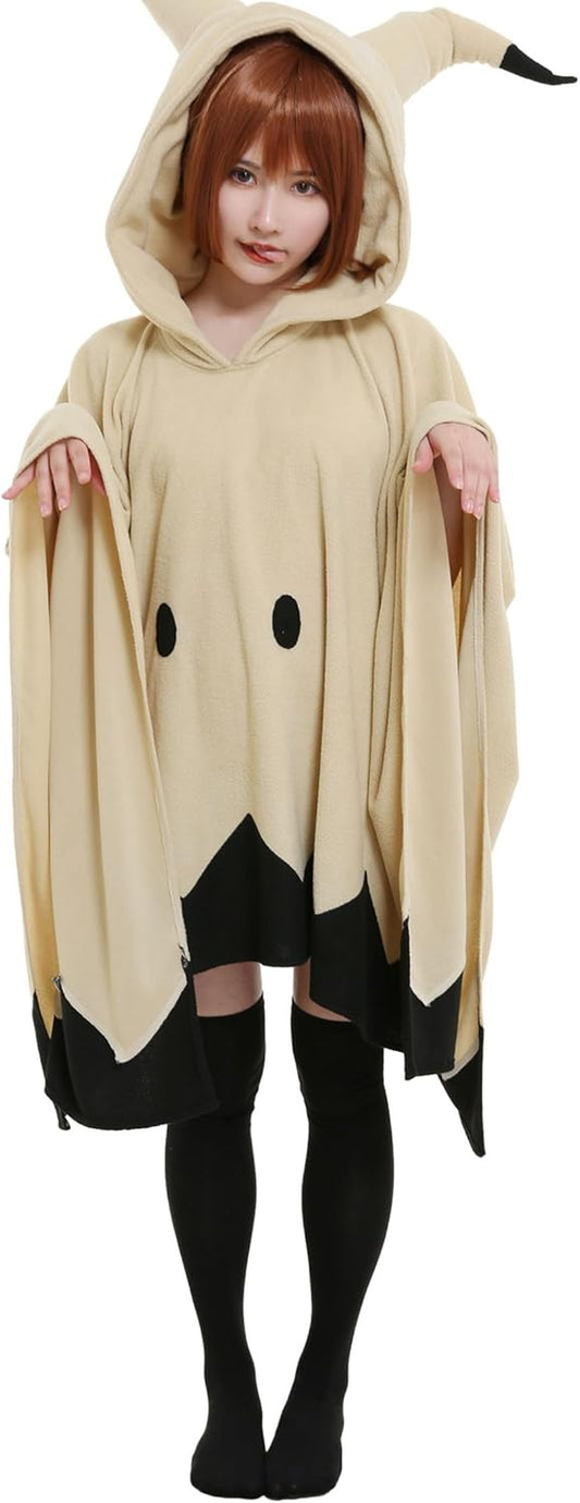 Anime Cape Kawaii Cloak with Glove Hooded Hat Cosplay Costume Cute Blanket Home Wear