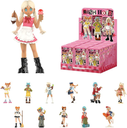 Peach Riot Rush Hour Series Figures 12Pcs Blind Box Figures, Random Design Action Figures Collectible Toys Home Decorations, Holiday Birthday Gifts for Girls and Boys, Whole Set