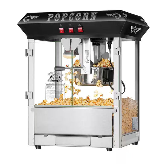 Hot and Fresh 8 Oz. Black Countertop Popcorn Machine