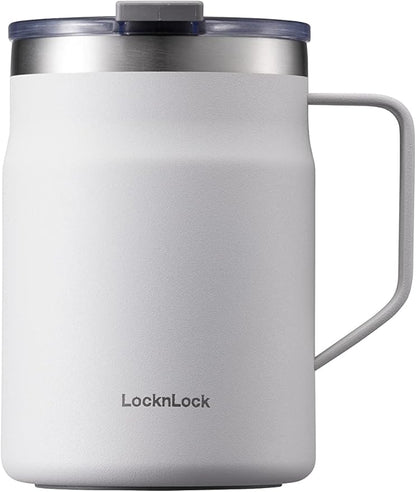 Metro Mug Premium 18/8 Stainless Steel Double Wall Insulated with Handle Perfect for Table with Lid, Black, 16 Oz,20 Oz