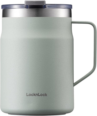 Metro Mug Premium 18/8 Stainless Steel Double Wall Insulated with Handle Perfect for Table with Lid, Black, 16 Oz,20 Oz
