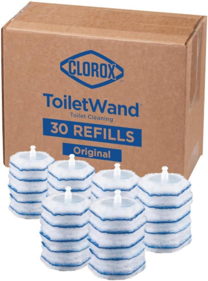 Toiletwand Disinfecting Refills, Disposable Wand Heads, 30 Count (Package May Vary)