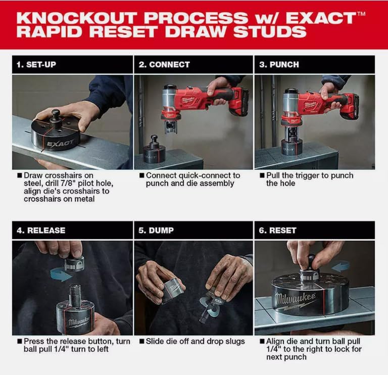 Milwaukee 2677-23 M18™ 18V 4-Inch 6-Ton FORCELOGIC™ Knockout Tool Kit – Professional Electrician Tool