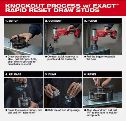 Milwaukee 2677-23 M18™ 18V 4-Inch 6-Ton FORCELOGIC™ Knockout Tool Kit – Professional Electrician Tool