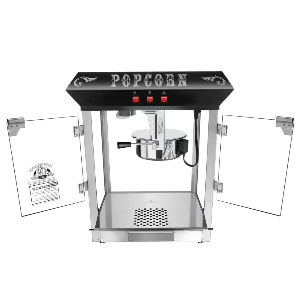 Hot and Fresh 8 Oz. Black Countertop Popcorn Machine