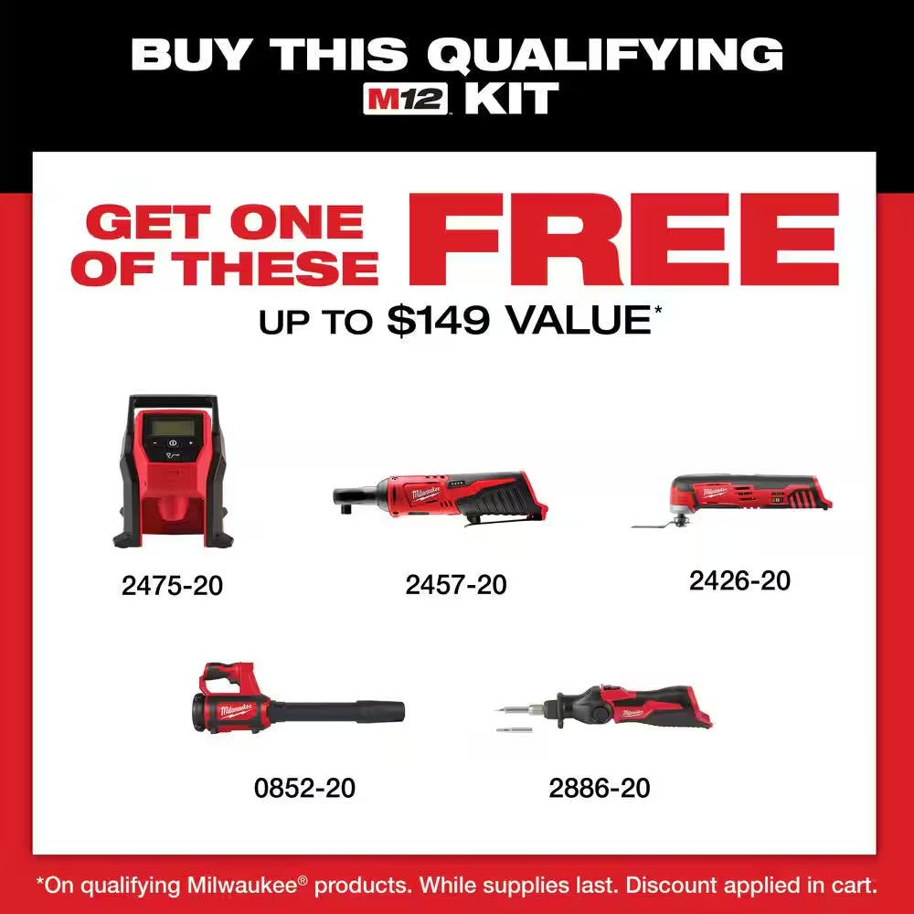 M12 FUEL SURGE 12V Lithium-Ion Brushless Cordless 1/4 In. Hex Impact Driver Compact Kit W/Two 2.0Ah Batteries, Bag