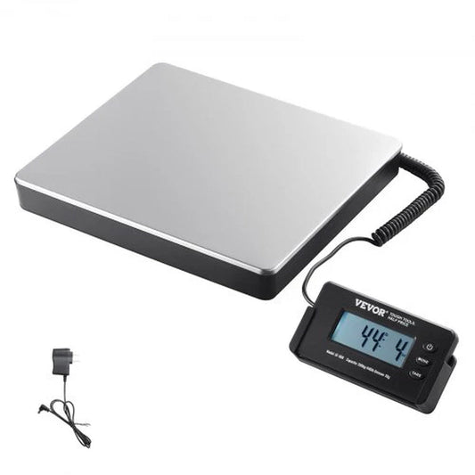 VEVOR Digital Shipping Scale, 440 Lbs X 1.7 Oz. Heavy Duty Postal Scale with Timer, Tare Function, HD LCD Screen Portable Package Scale for Luggage, Home, Post Office, AC/DC Powered, FCC Listed