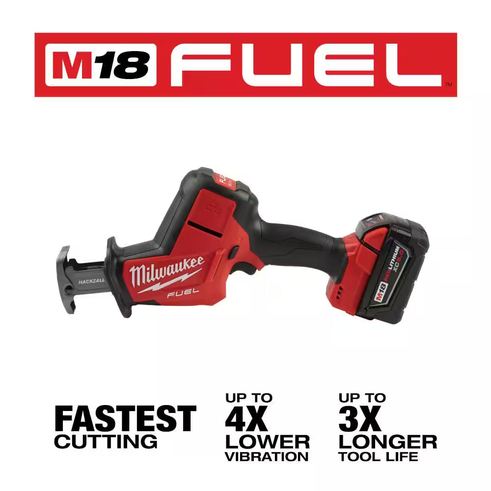 M18 FUEL 18V Lithium-Ion Brushless Cordless HACKZALL Reciprocating Saw Kit with Carbide Teeth AX SAWZALL Blade
