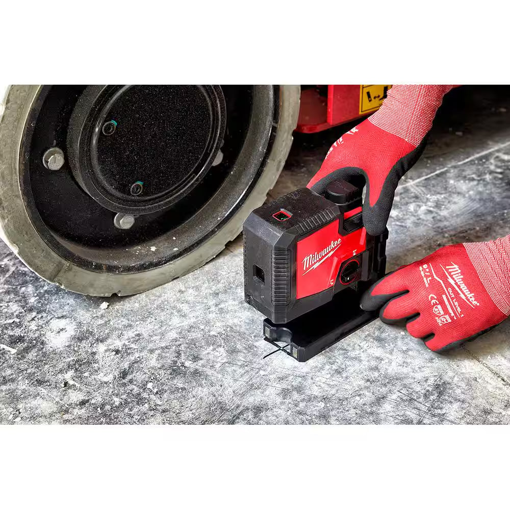 Green 100 Ft. 3-Point Rechargeable Laser Level with REDLITHIUM Lithium-Ion USB Battery and Charger