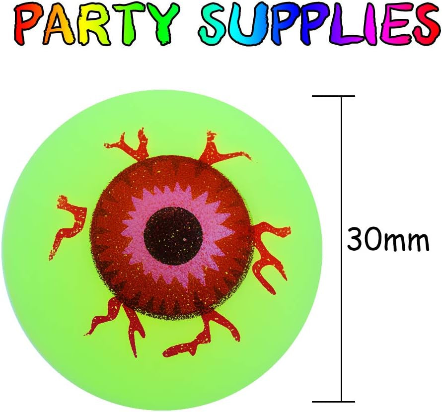 72 Halloween Theme Designs Bouncing Balls - Glow in the Dark Bouncy Party Favors Supplies for Kids, Trick or Treating Goodie