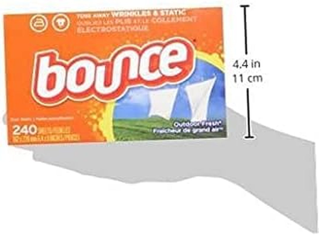 Dryer Sheets, Outdoor Fresh, 480 Count Laundry Fabric Softener Sheets with Static Control and Wrinkle Fighters. (2 Packs of 240)