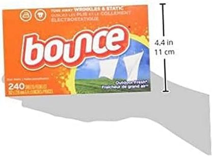 Dryer Sheets, Outdoor Fresh, 480 Count Laundry Fabric Softener Sheets with Static Control and Wrinkle Fighters. (2 Packs of 240)