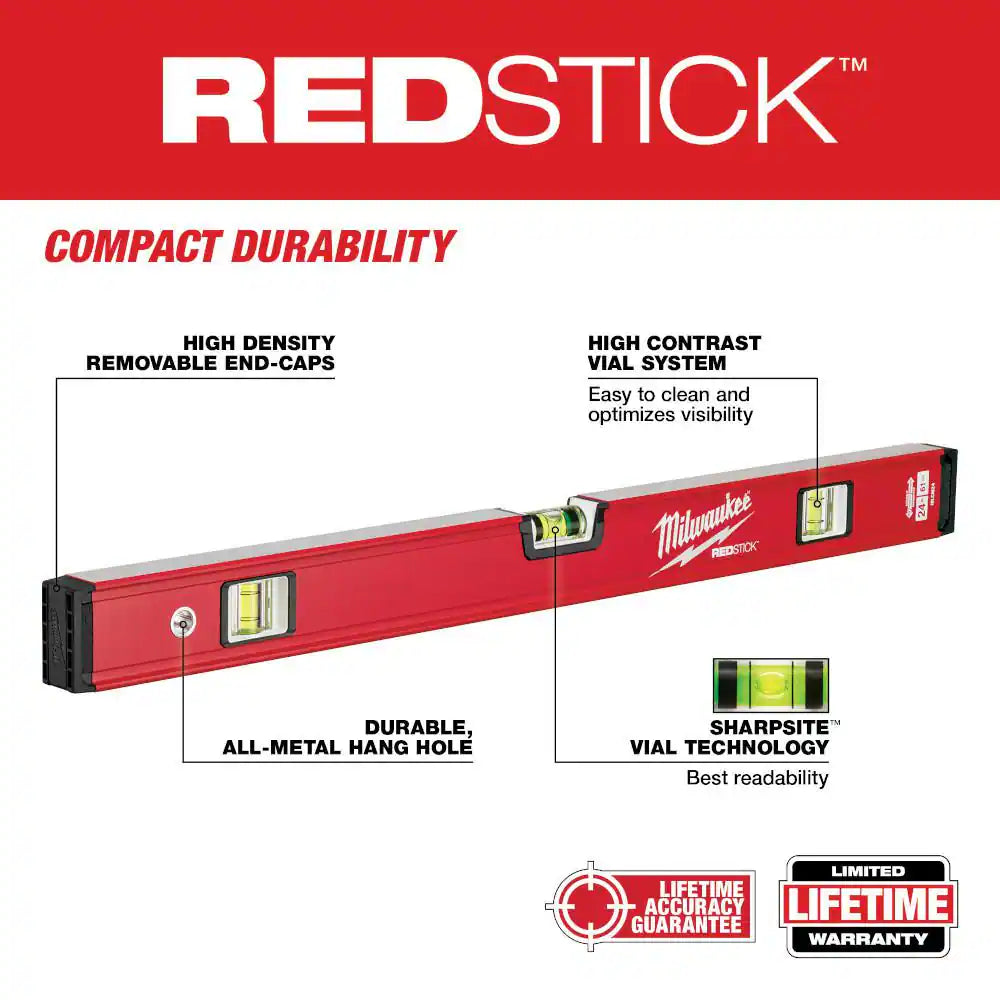 10 In./24 In./48 In. REDSTICK Box and Torpedo Level Set