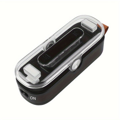 Compact 2-in-1 Mini Bag Sealer & Cutter | Portable Heat Vacuum Sealer for Plastic Bags | Ideal for Food Storage, Snacks, Cookies – Black