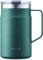 Metro Mug Premium 18/8 Stainless Steel Double Wall Insulated with Handle Perfect for Table with Lid, Black, 16 Oz,20 Oz