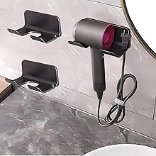 Universal Hair Dryer Holder – Wall Mount Blow Dryer Hanger with Organizer, Self-Adhesive Bathroom Cabinet Hook (1 Pack.2Pack))