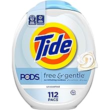 PODS Laundry Detergent Pacs, 3-In-1 Stain Remover, Odor Fighter, Color Protector, 112 Count, HE Compatible, Spring Meadow Scent