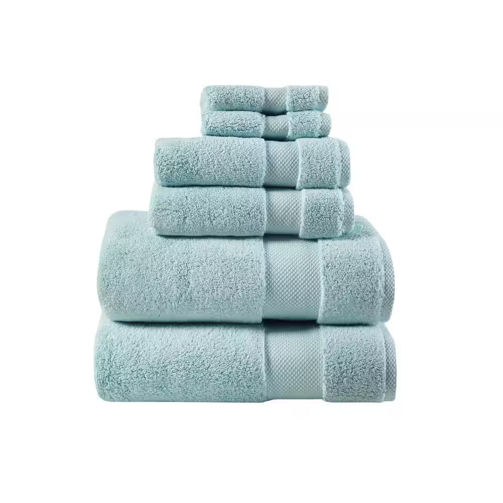 Splendor 6-Piece Blue 1000 GSM 100% Cotton Bath Towel Set