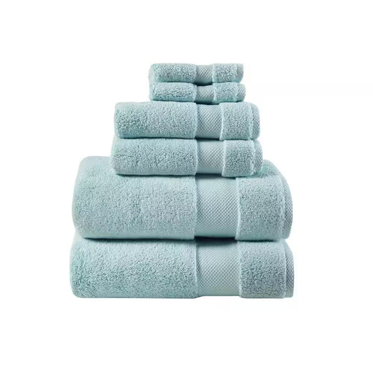 Splendor 6-Piece Blue 1000 GSM 100% Cotton Bath Towel Set