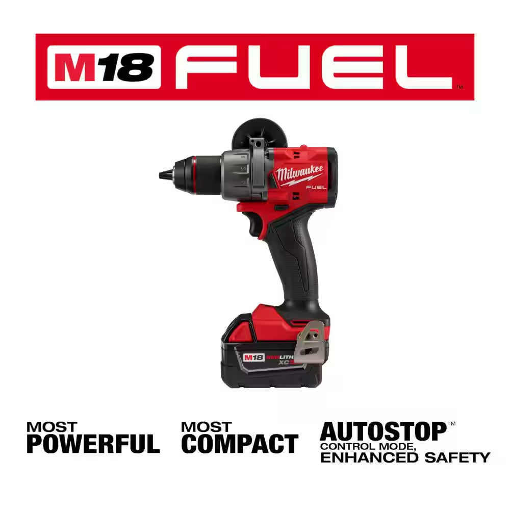 M18 FUEL 18V Lithium-Ion Brushless Cordless 1/2 In. Hammer Drill Driver Kit W/1 In. SDS-PLUS Rotary Hammer