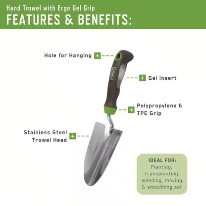 3-Piece Garden Tool Set - Hand Trowel, Hand Transplanter and Hand Cultivator